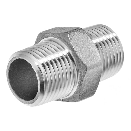 Usa Industrials Pipe Fitting - 304SS - Class 150 - Hex Nipple - 1/2" MNPT ZUSA-PF-263